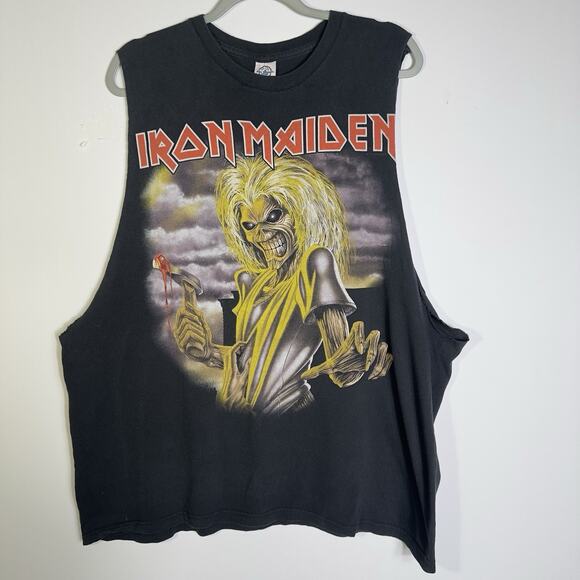 Vintage Iron Maiden Killers Tank / Cut-Out Sleeve Tee 2XL Hardcore Metal - Picture 3 of 8